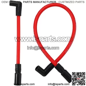 2 Pcs 10.4mm 10mm Spark Plug Wire Kit for Harley Davidson Big Twin FXD Dyna 2000-2017 for Harley-Davidson Softail 1999-2017 Spark Plug Wires Motorcycle DYNA-409RD Red Silicone