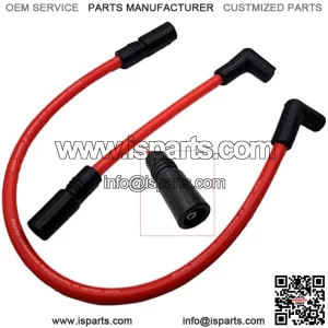 10.4mm 10mm Spark Plug Wire Compatible with Harley Davidson Big Twin 99-19 FXD Dyna Softail (Red)