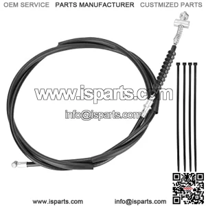 63 inch Rear Drum Brake Cable Line with Belts For 196cc 6.5 Hp Baja Heat Warrior Hensim Massimo MB165 MB200 Coleman Trail CT200U CT200U-EX BT200X Yerf-Dog Mini Bike Motorsports ATV Scooter Dirt Bike
