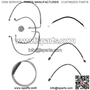 Stainless +10" Cable & Brake Line Cpt Kit 2018-2019 Harley Softail Fat Bob NoABS (For: Harley-Davidson)