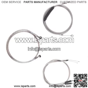 Stainless Cable & Brake Line Bsc Kit 18" Apes 1996-2005 Harley-Davidson Dyna (For: Harley-Davidson)