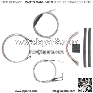 Stainless Cable & Brake Line Cmpt Kit 16" Apes 2007-2015 Harley Softail No ABS (For: Harley-Davidson)