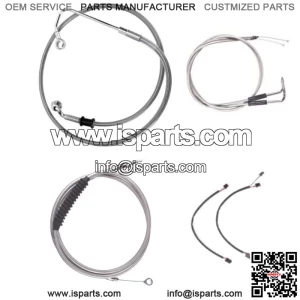 Stainless Cable & Brake Line Cmpt Kit 16" Apes 2011-2015 Harley Softail w/ABS (For: Harley-Davidson)