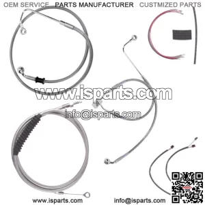 Stainless Cable & Brake Line Mstr Kit 14" Apes 2016-2017 Harley Softail w/ABS (For: Harley-Davidson)