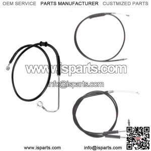 Black +12" Cable & Brake Line Bsc Kit 2011-2015 Harley-Davidson Softail w/ABS (For: Harley-Davidson)