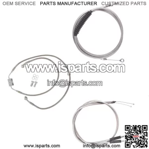 Stainless Cable & Brake Line Bsc Kit 18" Apes 2012-2017 Harley Dyna w/ABS (For: Harley-Davidson)