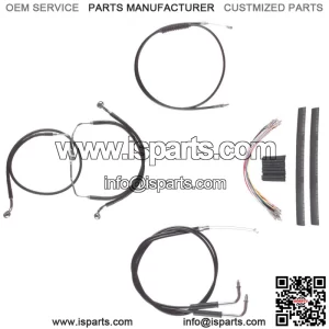 Black +10" Cable & Brake Line Cmpt DD Kit 2008-2017 Harley-Davidson Dyna No ABS (For: Harley-Davidson)