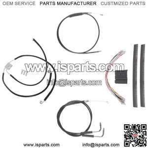 Black +4" Cable & Brake Line Cmpt DD Kit 2012-2017 Harley-Davidson Dyna w/ABS (For: Harley-Davidson)