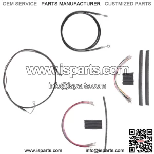 Black +10" Clutch Brake Line Cmpt Kit 2008-2013 Harley-Davidson Touring CVO ABS (For: Harley-Davidson)