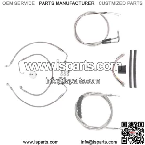 Stainless Cable & Brake Line Cmpt DD Kit 18" Apes 2002-2008  Harley Sportster R (For: Harley-Davidson)