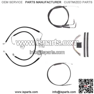 Black +12" Cable & Brake Line Cmpt DD Kit 2002-2008 Harley Sportster Roadster (For: Harley-Davidson)