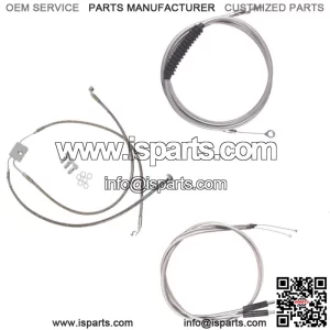 Stainless Cable & Brake Line Bsc DD Kit 18" Apes 2012-2017 Harley Dyna w/ABS (For: Harley-Davidson)