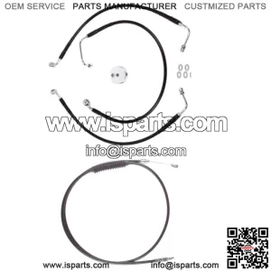 Black Cable & Brake Line Bsc Kit 20" Apes 2018-2019 Harley Softail Fat Bob NoABS (For: Harley-Davidson)