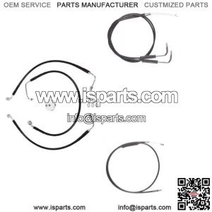 Black +10" Cable & Brake Line Bsc DD Kit 2002-2008 Harley Sportster Roadster (For: Harley-Davidson)