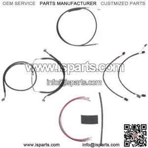 Black Cable & Brake Line Cmpt Kit 22" Apes 2014-2016 Harley Road King No ABS (For: Harley-Davidson)