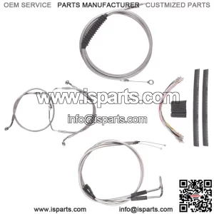 Stainless +14" Cable Brake Line CKit 1996-2001 Harley Touring w/Carb w/Cruise (For: Harley-Davidson)