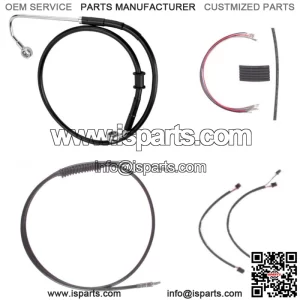 Black +4" Cable & Brake Line Cmpt Kit 2016-2017 Harley-Davidson Softail w/ABS (For: Harley-Davidson)