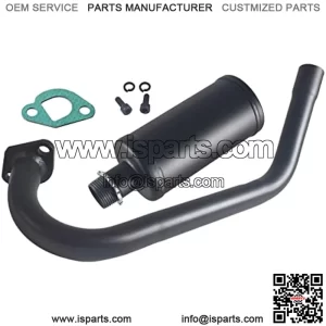 Upgrade Exhaust with Muffler For Coleman Powersports CT200U BT200X CT200u-ex,212cc 196cc/6.5HP Go Kart and Gas Mini Bike Black