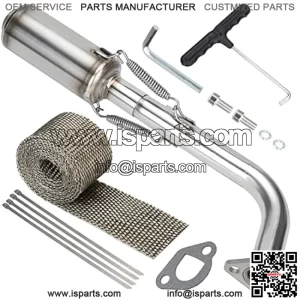 Performance Exhaust Pipe Muffler Hardware Kit for Non Hemi Predator 196cc 212cc 6.5HP Coleman CT200u BT200x CT200u-ex KT196 RB200 Massimo Baja MB200 GX160 GX200 Engine Mini Bike Go Kart Parts
