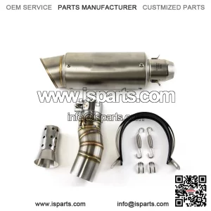 For CFMoto 450SR 450SS 450NK All Years Silver Muffler Tips Exhaust Mid Link Pipe