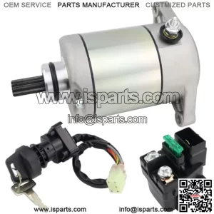 Starter Motor & Solenoid Relay & Ignition Switch for Suzuki ATV Eiger 400 2WD 4WD LT-A400 LT-F400 2002-2007 3545-016 31100-38F00 3313-719 31210-PWB1-900 SM-14241