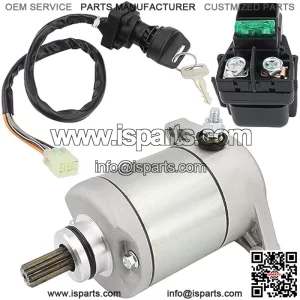 Starter w/Relay & Ignition Switch for Suzuki Eiger 400 2002-2007 2WD 4WD LT-A400 LT-F400 LT-F400F LT-A400F LT-A400C, 31100-38F00 18809 18840, 2002 2003 2004 2005 2006 2007 Eiger 400 Starter