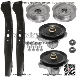 Deck Spindle Pulleys & Blade For Troy-Bilt Bronco 46X 46T 46K Horse XP TB 46 46"