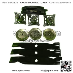 YTH2348 48" MOWER DECK PARTS REBUILD KIT SPINDLES PULLEYS BLADES BELT