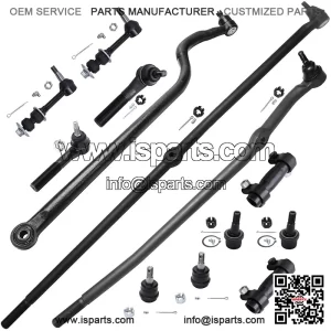 4WD Front 13pc Suspension Kit for 2000 2001 2002 Dodge Ram 2500 3500, 4 Upper & Lower Ball Joints, 4 Inner & Outer Tie Rods, 2 Sway Bars, 2 Adjusting Sleeves, 1 Track Bar, Replacement
