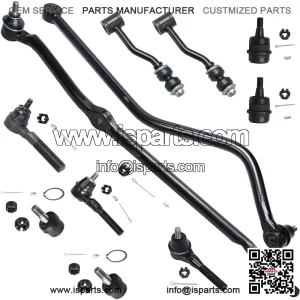 11pc Front Suspension Kit for 1991-2001 Jeep Cherokee, 1991-1992 Comanche, 3 Outer & Inner Tie Rod Ends 2 Sway Bars 4 Ball Joints 2 Drag Links Replacement