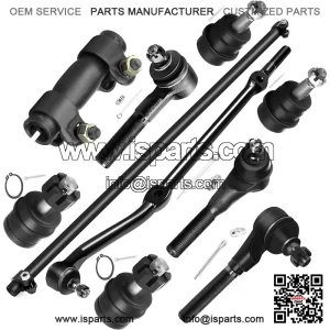 10pcs Front Suspension Kit Lower Upper Ball Joint Inner Outer Tie Rod Ends Adjusting Sleeve Fit 1991-2001 For Jeep for Cherokee 1991-1992 Comanche
