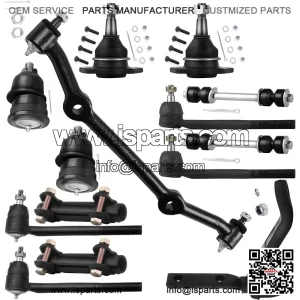 14pcs RWD Front Suspension Kit Idler Arm Inner Outer Tie Rod End Adjusting Sleeve Sway Bar Link Ball Joint Drag Link Fit 1996-2003 For Chevy S10 1996-2001 For GMC Jimmy 1996-2003 Sonoma