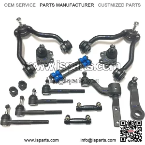 PartsW -16 Pc Complete Suspension Kit Adjusting Sleeves, Tie Rod Ends, Lower Ball Joints (Bolt On Types), Idler & Pitman Arms, Sway Bar End Links, Upper Control Arms