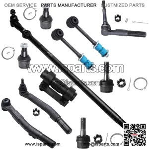 Front 11pc Suspension Kit for 4WD 2005 2006 2007 Ford F-250 F-350 Super Duty, Ball Joints Sway Bars Outer Tie Rods Tie Rod Drag Links Adjusting Sleeve Replacement
