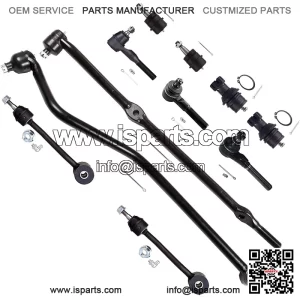 11pcs Suspension Kit 4 Outer Tie Rod End 2 Lower 2 Upper Ball Joint 2 Sway Bar 1 Front Track Bar 1 Outer Connecting Tie Rod End fit for 1997-2006 for Jeep TJ Wrangler Es3094L