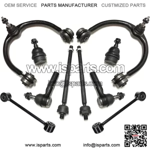 10 Pcs Front Steering & Suspension Kit Inner & Outer Tie Rod Ends Lower Ball Joints Sway Bar End Links Upper Control Arms & Ball Joints