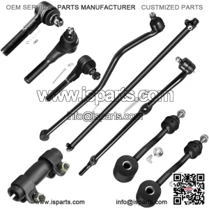9pcs 4WD Front Suspension Kit Inner Outer Tie Rod End Adjusting Sleeve Sway Bar Link Track Bar Fit 1997-2006 For Jeep Wrangler For Jeep Tj