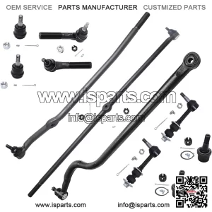 4WD Front 11pc Suspension Kit for 2000 2001 2002 Dodge Ram 2500 3500, 4 Upper & Lower Ball Joints, 4 Inner & Outer Tie Rods, 2 Sway Bar Links, 1 Track Bar, Replacement