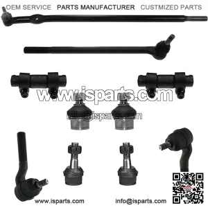 10 Pc Front Suspension Kit Drag Link For Ford F-250 1985 4WD/ F-250 1986-1994 4WD, Inner & Outer Tie Rod Ends, Adjusting Sleeves and Upper & Lower Ball Joints