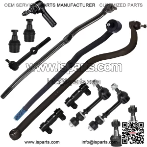 13 Piece Kit for DODGE RAM 3500 / RAM 2500, Tie Rod End, Drag Link, Inner & Outer Tie Rod Ends, Lower & Upper Ball Joints, Adjusting Sleeves, Track Bar Sway Bar Links Front