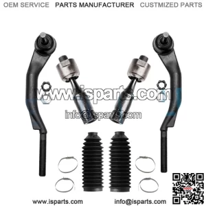 Front Inner Outer Tie Rod w/ Boot for 2003-2009 Chevy Trailblazer GMC Envoy