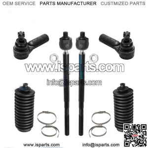 Front Inner & Outer Tie Rod Ends and Tie Rod Boots for Ford Escape Mazda Tribute