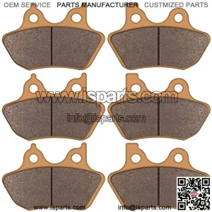 Zinger Brake Pads for Harley Davidson 2000-2007 Electra Glide Ultra Classic Road King Fatboy Dyna Heritage Softail Night Train,2 Front + 1 Rear Severe Copper Brake Pads