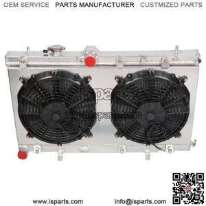 2-ROW Aluminum Core Racing Radiator+12v Fan Shroud For 2002-2007 Impreza Wrx Sti