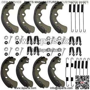 Brake Shoes Front&Rear All Springs Pins Left&Right for Kawasaki Mule 3000 3010 3020 4000 4010 KAF620 KAF950 Diesel 2001-2021