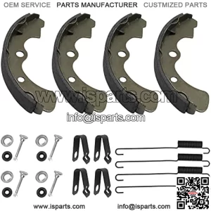 Front Brake Shoes Springs Pins Left&Right for Kawasaki Mule 3000 3010 3020 4000 4010 KAF620 KAF950 Diesel 2001-2021