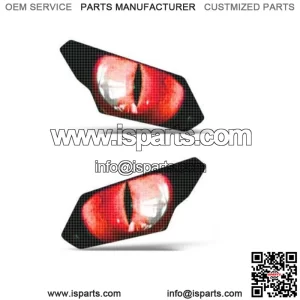 UTV Headlight Eye Graphics Kit Decal Cover For Can Am Maverick X3 ECLIPSE RED
