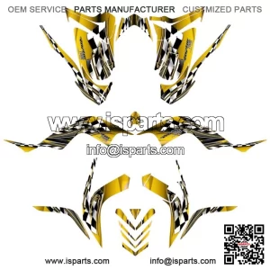 Yamaha 700 graphics 2006-12 full coverage decal kit #2500 yellow