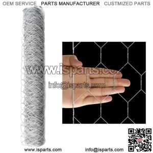 72"x150' Galvanized Poultry Net Metal Mesh Fencing Chicken Wire 2" Holes Rustic