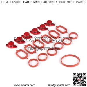 BMW Diesel Engine Vortex Swirl Flap Repair Kit 22MM 6PCS with Leather Ring #Red